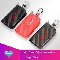 carbon fiber pattern car key case for ford focus st mondeo st line key cover keychain key protector car accessories