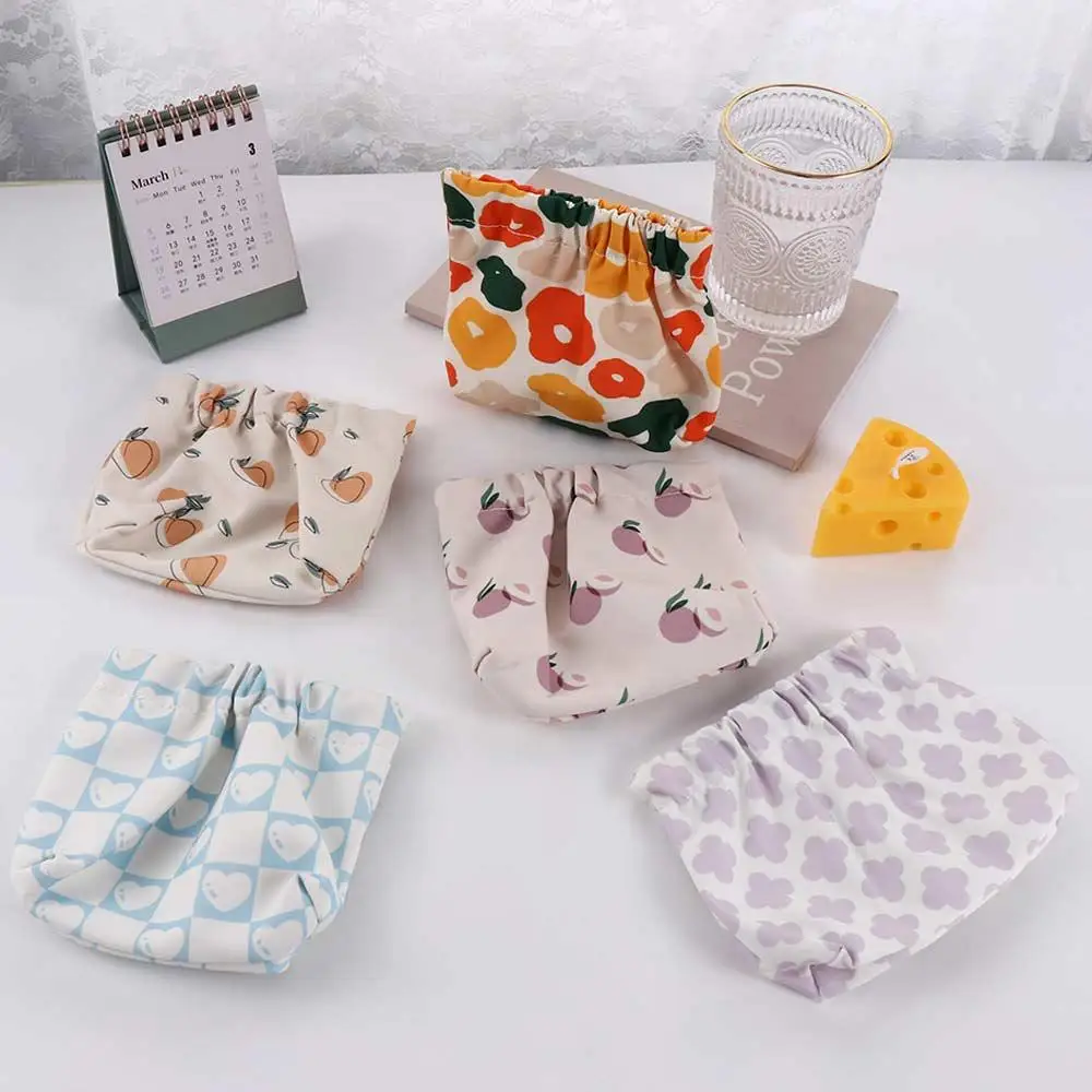 

Leaf Spring Bag Self-closing Coin Purse Data Cable Storage Bag Travel Lipstick Cosmetic Bag Printing Fashion Coin Money Bags