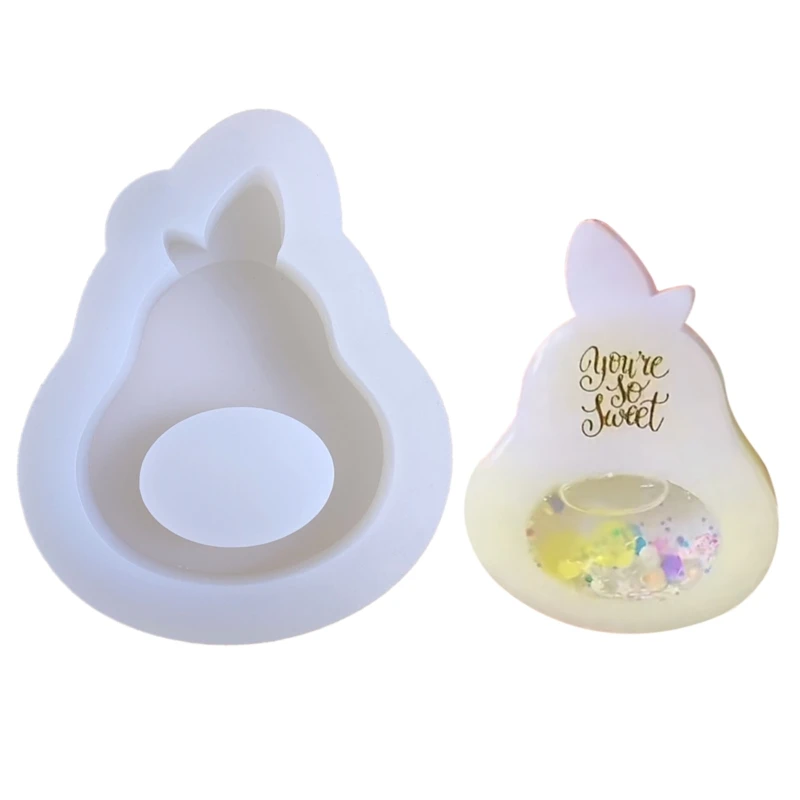 

Силиконовая эпоксидная форма «сделай сам», милый орнамент груши, зыбучий песок, для изготовления брелоков, подвесок, ювелирных изделий, подарок на день Святого Валентина, любовь