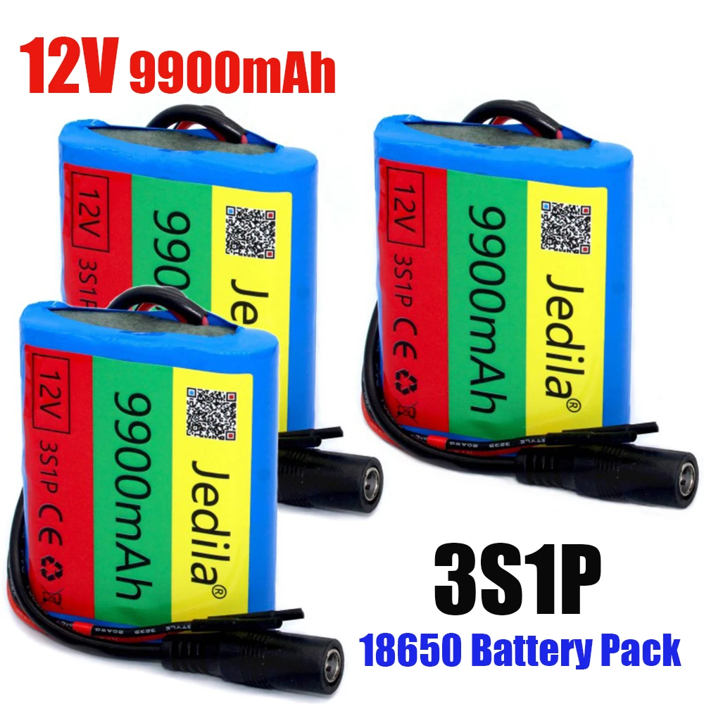 

100% New 12V 9900mAh 3S1P Battery Au Lithium 18650 Battery Au Lithium Pack Protection Conseil Rechargeable 1A Chargeur