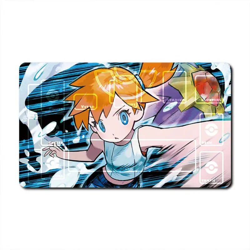 Покемонный коврик для карт Ptcg Charizard Gengar Snorlax Psyduck Tyranitar Diy резиновый одного игрока