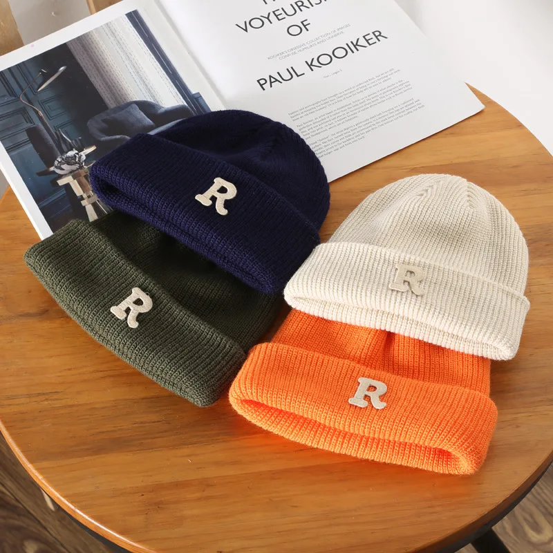 Women's Fashion Letter Knitted Hat Outdoor Sports Cycling Warm Ear Protection Wool Hat
