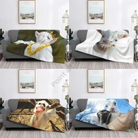 goat pattern multifunctional warm flannel blanket bed sofa personalized super soft warm bed cover