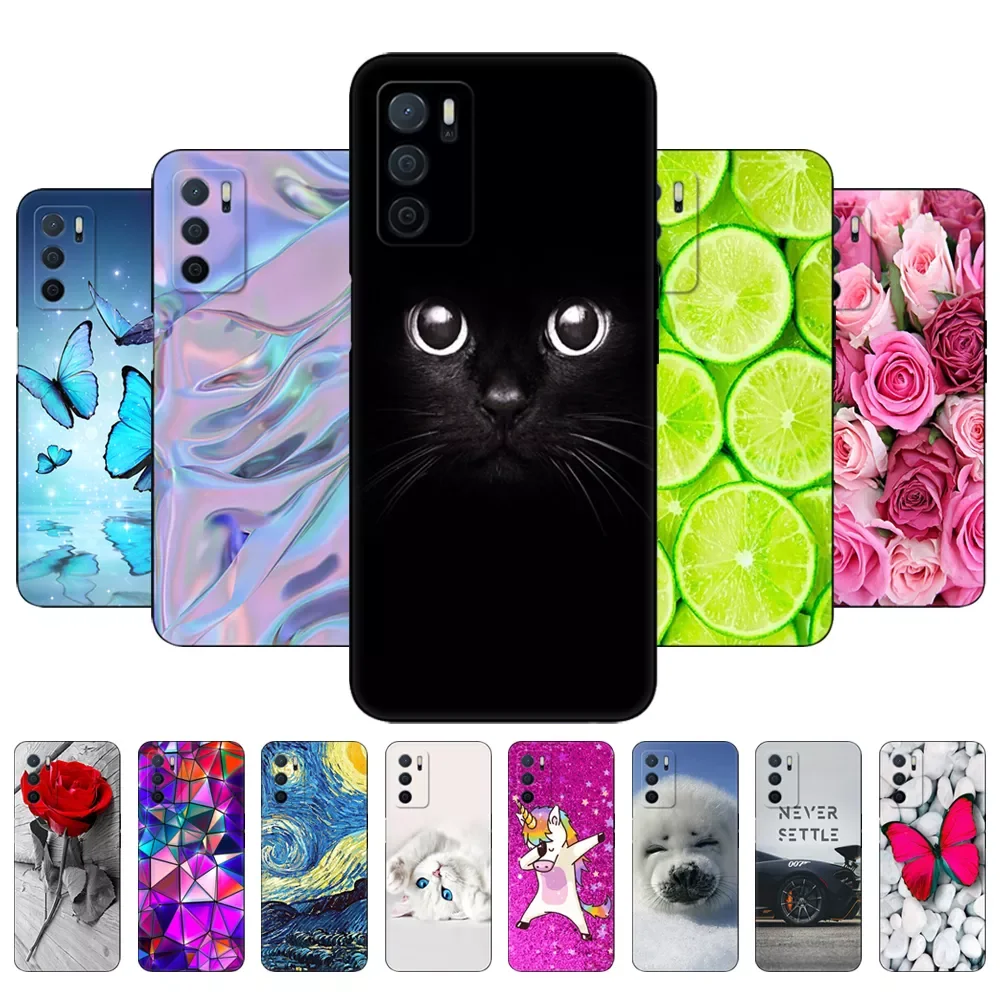 

For OPPO A16 Case For OPPO A16S Case Phone Back Cover On OPPOA16 OPPOA16S Bumper OPPO A 16 S 16S Silicon black tpu case 6.52inch