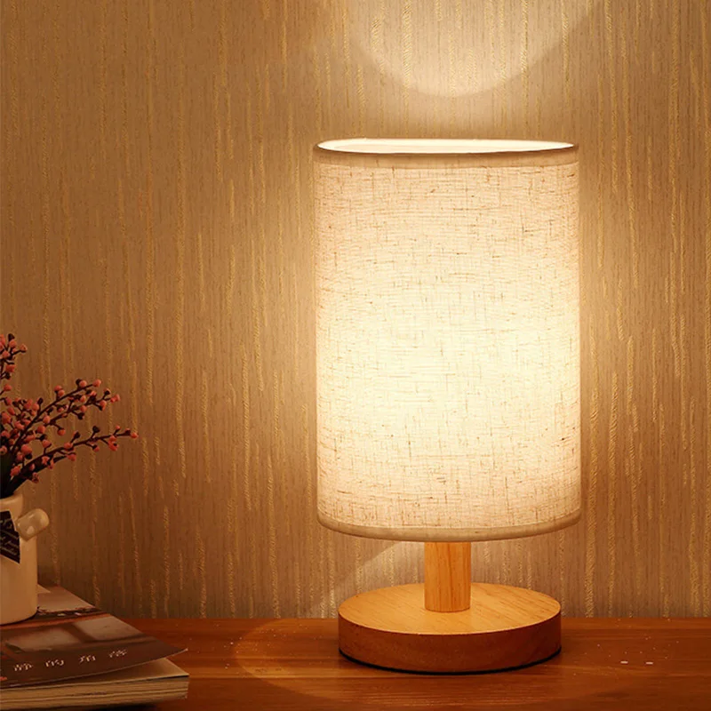 

USB Powered Nordic Wood Table Lamp LED Modern Night Lights Eye Protection Home Appliance for Bedroom Domitory Livingroom Decor