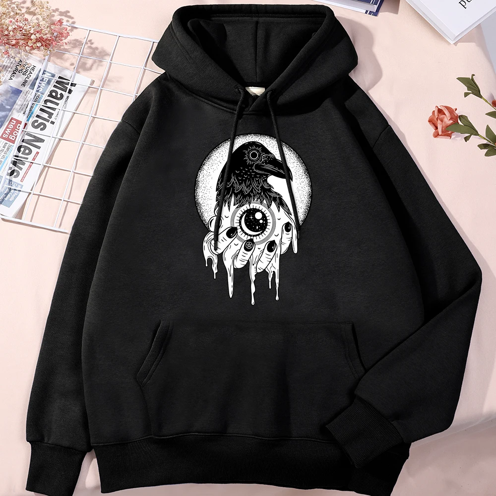 

Мужская Флисовая Толстовка с капюшоном Surreal, черный Классический пуловер с принтом темных ужасов, Модный свитшот для мужчин на весну и осень...