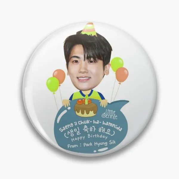 

Happy Birthday Korean Hangeul From Par Customizable Soft Button Pin Brooch Funny Fashion Jewelry Lapel Pin Cartoon Hat Badge