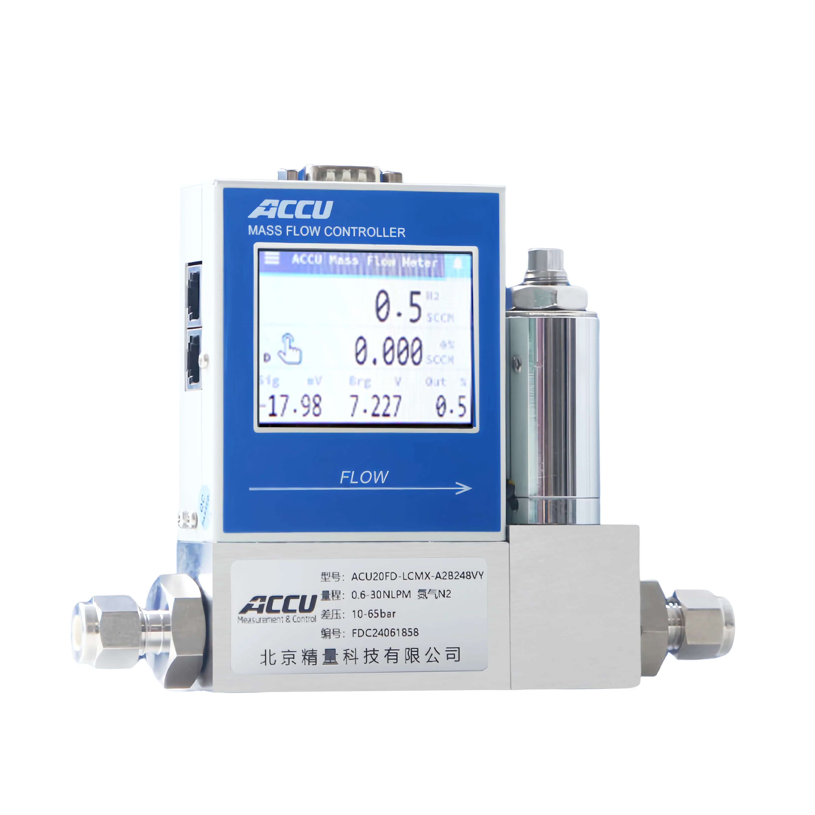 Фото Профессиональный производитель 0 ~ 3000slm газовый/N2/H2/O2/Ar/He/CH4/CO2/воздушный массовый расходомер с RS485 для управления расходом №2