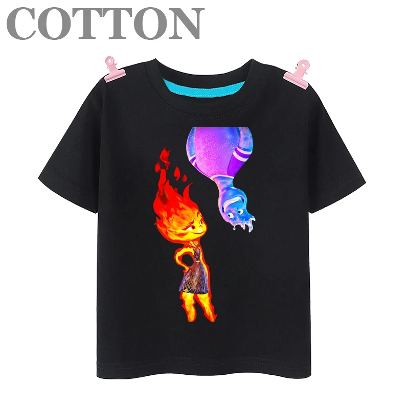 Детская летняя хлопковая футболка с коротким рукавом и круглым вырезом