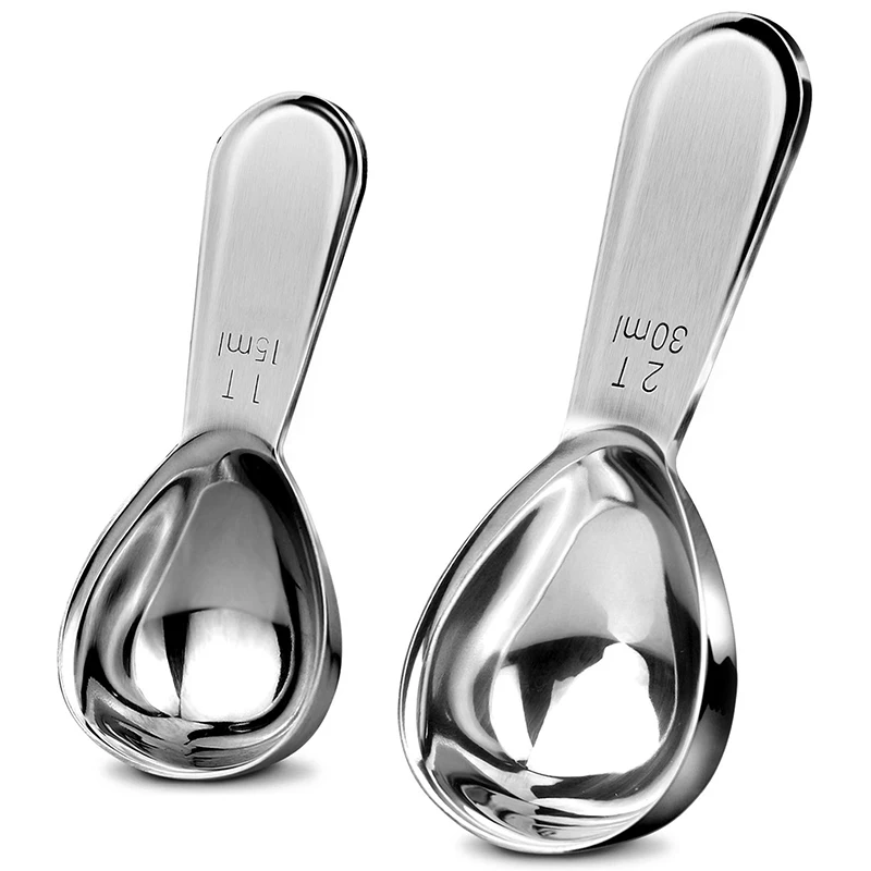 

1 Tbsp/2 Tbsp Coffee Scoops Measuring Spoons Stainless Steel Endurance Exact Ergonomic Tablespoon Measure Coffee Powder