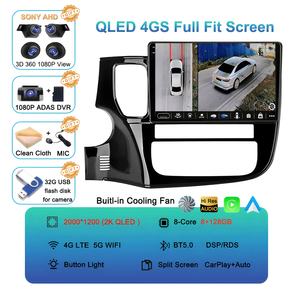 

Видеоплеер Android15, автомобильное радио Carplay для Mitsubishi Outlander 3 GF0W GG0W 2012-2018, мультимедийное стерео головное устройство 2din