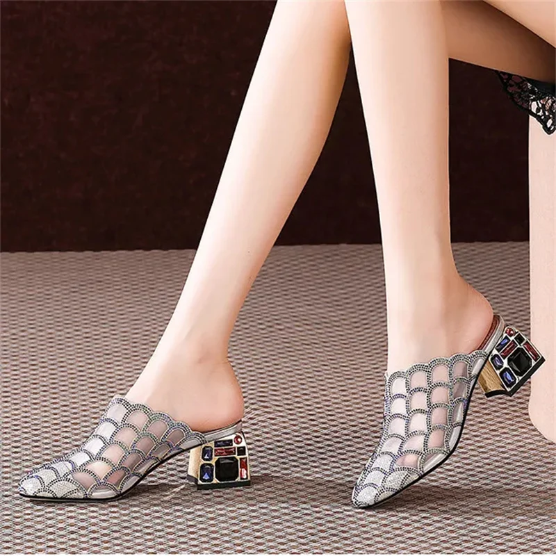 

Cresfimix Fashion Light Weight Comfort Spring & Summer Mesh Breathable Square Heel Shoes for Women Lady Black Heel Pumps A1389