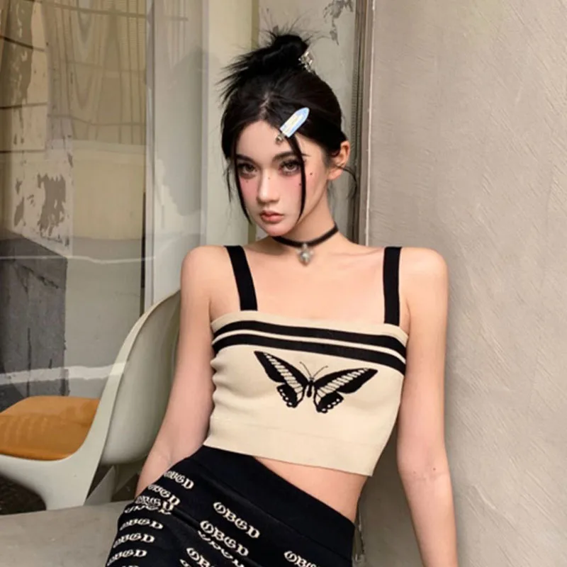 Женская майка контрастных цветов облегающие повседневные американские майки в