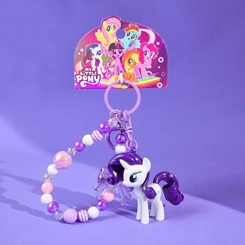 Фото Kawaii My Little Pony брелок аксессуары рюкзак кулон аниме фигурка игрушка брелок кукла подарок для девочки Сумеречный блеск Флаттершай №2