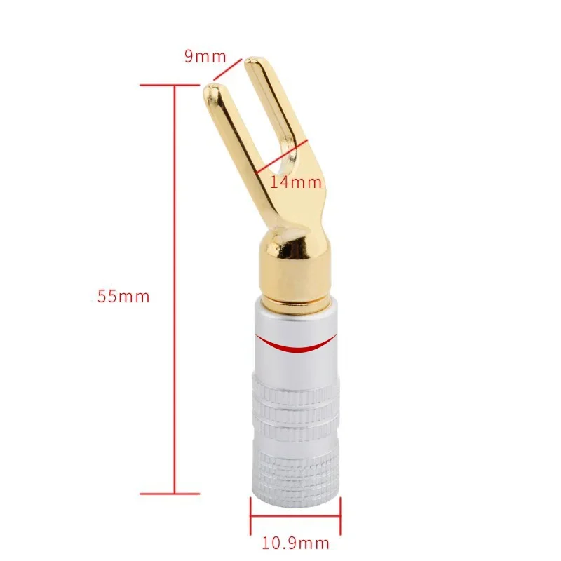 10 шт. Y/U тип разъемы типа банан вилки динамик аудиокабель провод разъем винт замок