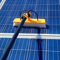 roof solar panels cleaning tool with 36 feet aluminum extension water fed pole brush