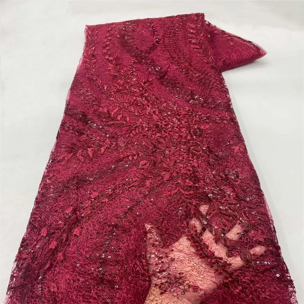 Новинка 2024 роскошное Африканское Тюлевое кружево блестящие бусины французское