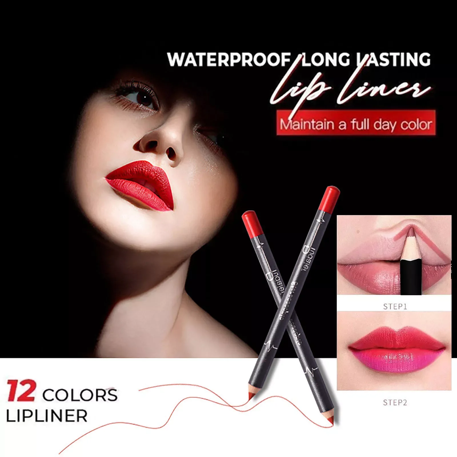 

NEW2023 Liner Set Liner 12Pcs Makeup Lip Lip Durable Waterproof Waterproof Pencil Lipstick