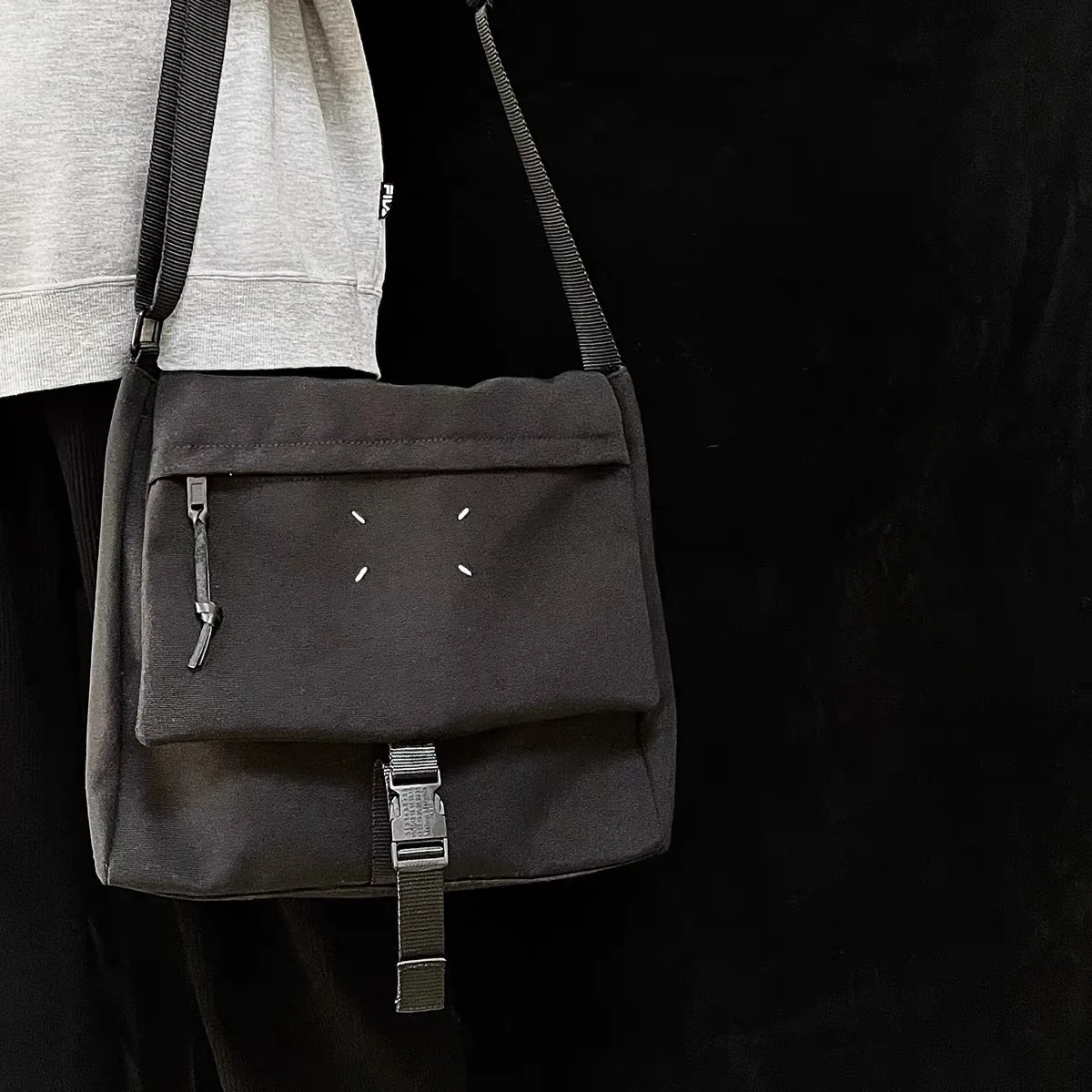 

Black MM6 Margiela Bag For Men Women Unisex Four Point Casual Adjustable Bag