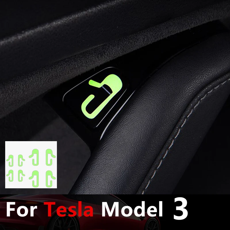 

For Tesla Model 3 2021 Car Window Lift Button Luminous Decorative Sticker Night Vision Decal Auto Supplies Interior Accessories