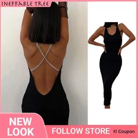 ins bandage backless bodycon dress women sleeveless cut out sexy summer dress 2022 spaghetti strap short party dresses