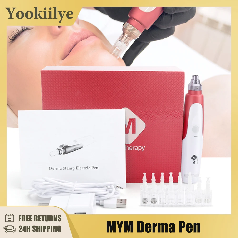 

MYM Derma Pen Bayonet Cartridge Needle Wired Micro Rolling Stamp Dermapen Microneedle Pen for Exfoliate Shrink Pores Removal