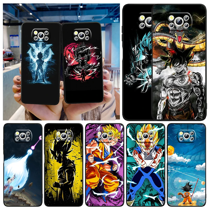 

Japanese Cute D-Dragon Ball Z Phone Case For Xiaomi Mi Poco X5 X4 X3 NFC F4 F3 GT M5 M5s M4 M3 Pro C50 C40 5G Black Soft Cover