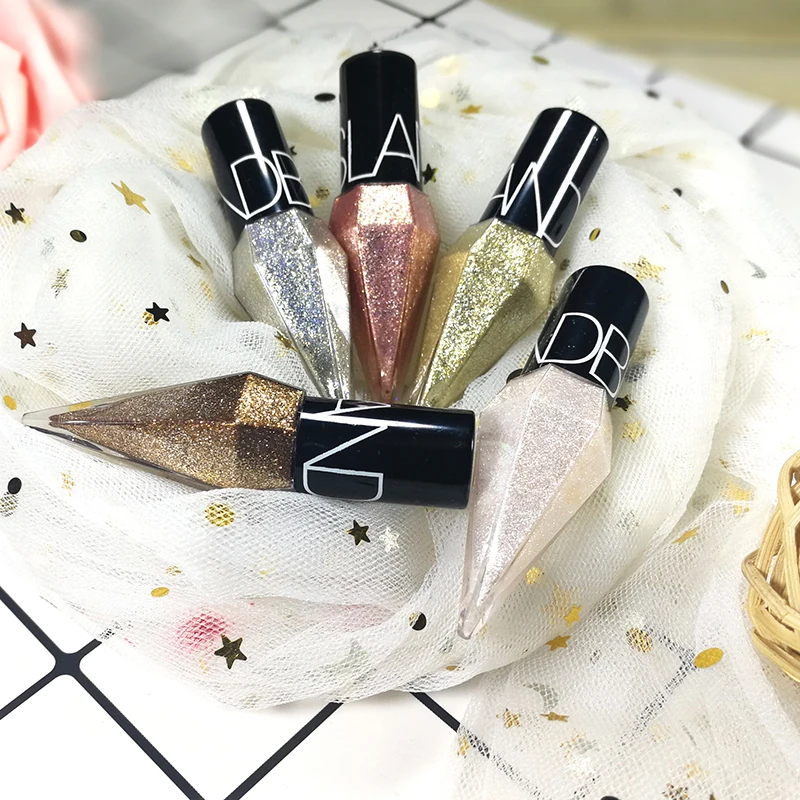 

5 Pcs Diamond Shiny Eyeliner Liquid Non-caking Eyeshadow Pen Eyeshadow Long Lasting Shimmer Pigmented Makeup Cosmetic Wholesale