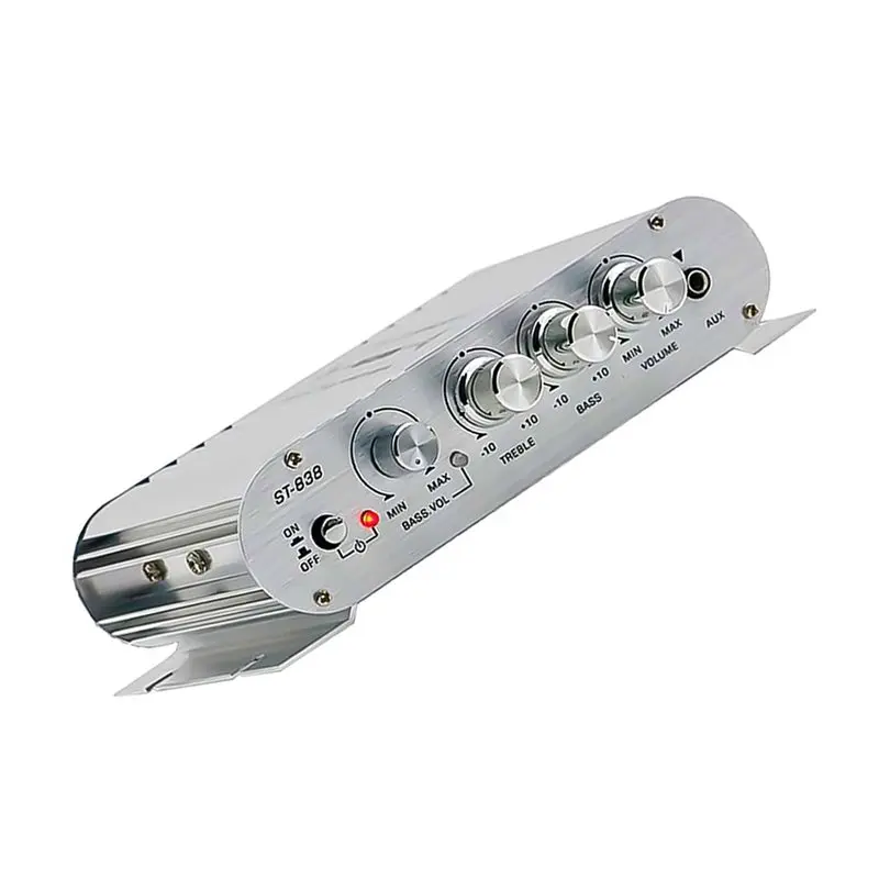 AA84 4X ST-838 Hi-Fi 2.1-канальный усилитель мощности 80Втx2, стереоусилитель басового звука с выходом для сабвуфера, домашний аудиоусилитель, белый (art.: 3920dbbfe9d6a) - 3920dbbfe9d6a