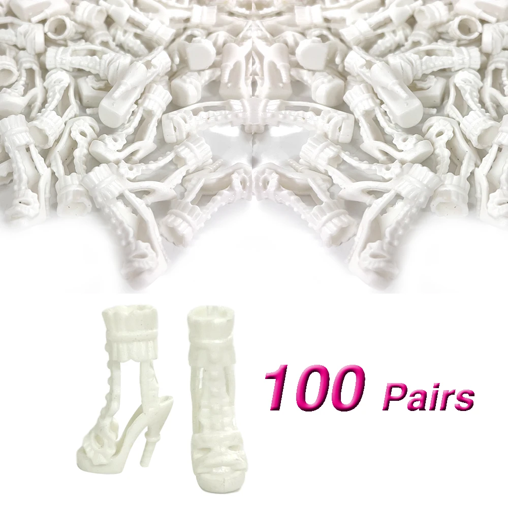 

NK горячая распродажа 100 пар кукол благородные белые высокие ботинки милые высокие каблуки модные сандалии для Барби аксессуары кукла дети девочка подарок