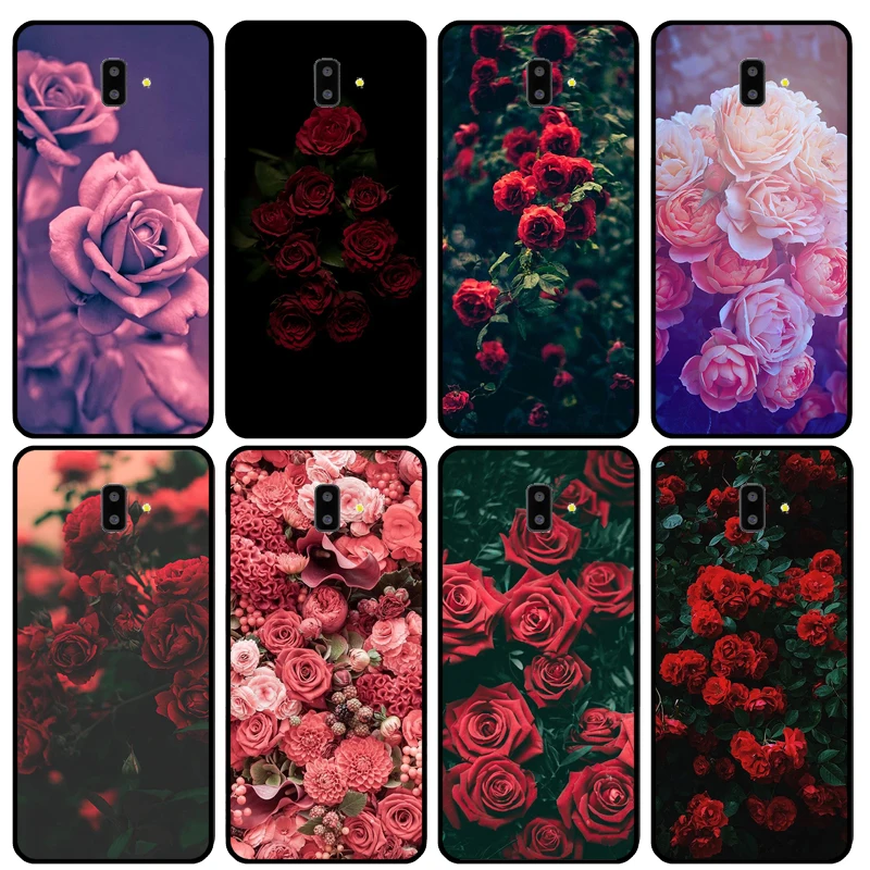 Flower Red Rose Cover For Samsung Galaxy J4 J6 2018 A7 A9 A6 A8 Plus J8 J3 J5 J7 2017 J1 A5 A3 2016 Case
