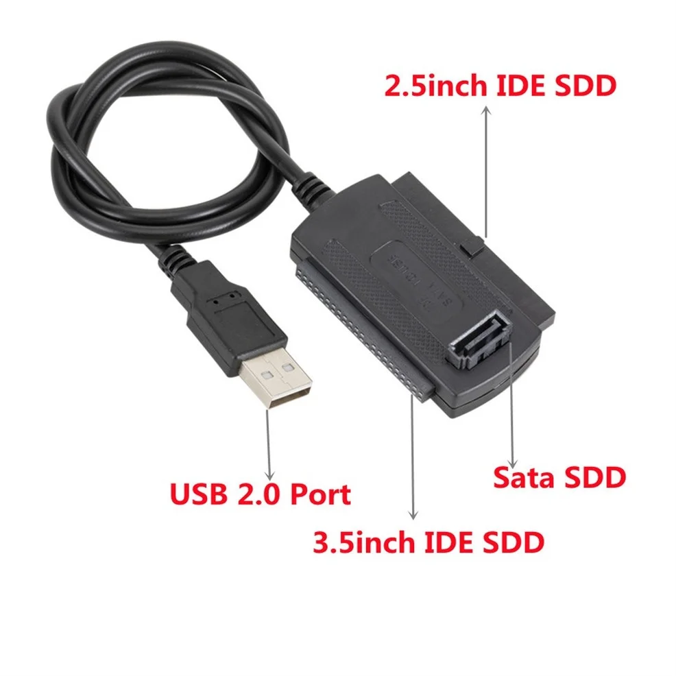 LccKaa 3 в 1 адаптер SATA к USB IDE 2 0 5 25 S-ATA дюйма жесткий диск HDD кабель для ПК ноутбука -