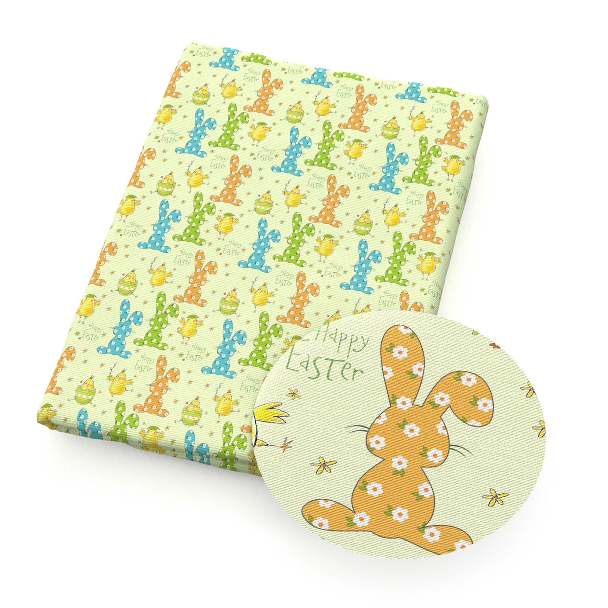 Кролик морковь пасхальный полиэстер хлопковая ткань Лоскутная Ткань шитье