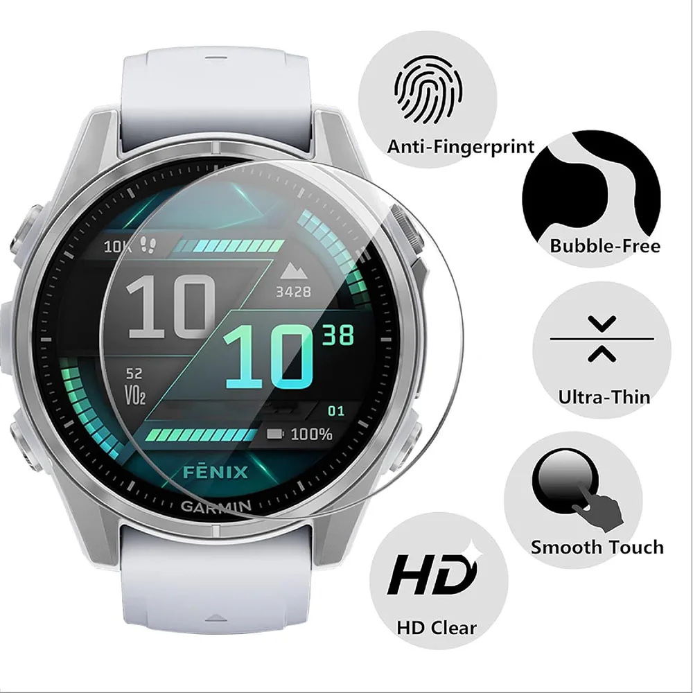 Фото Защитная пленка из закаленного стекла для Garmin Fenix 8, 51 мм, 47 мм, 43 мм, 3 шт., защитная, прозрачная, HD, 2.5D, 9H, премиум-класса, с защитой от царапин №4