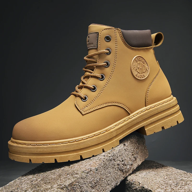 

2021 New Trend Men's Martin Boots Fashionable and Comfortable Warm Men's Shoes Fashionable All-match Casual Boots