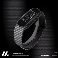 fashion carbon fiber watch strap for xiaomi mi m3 m4 m5 m6 fashion tpu band bracelet watchband for miband 3 4 5 6 mi band