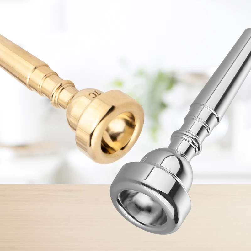 B-Flat Trumpet Instrument Универсальный мундштук 5C7C, экономичный студенческий мундштук для начинающих, медный посеребренный латунный инструмент, аксессуары (art.: 3920cecb6988b) - 3920cecb6988b