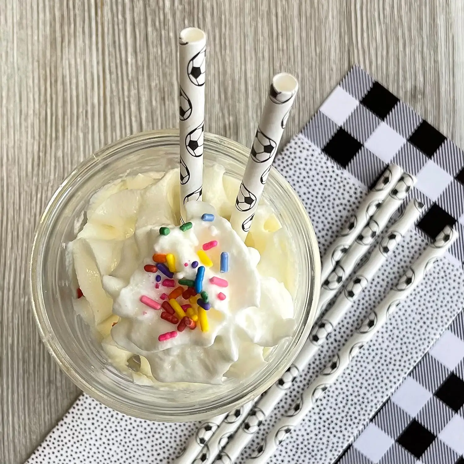 50-300 шт. одноразовые бумажные соломинки для футбола