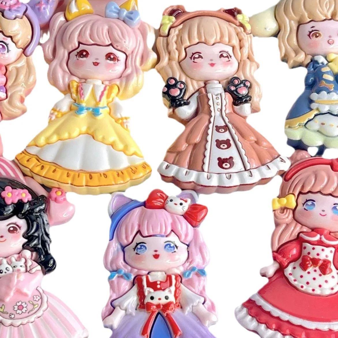 2 шт. большая мультяшная принцесса девочка мультфильм Смола с плоским основанием