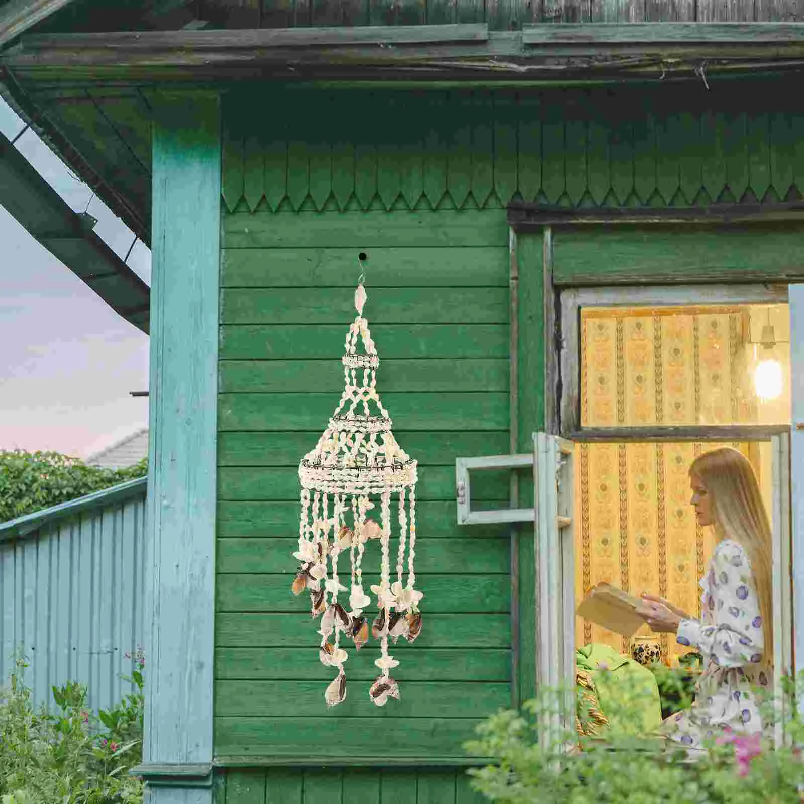 

Wind Chimes Chime Shell Hanging Seashell Nautical Beach Outside Garden Ornament Bell Decoration Windchime Outdoor Bells Decor