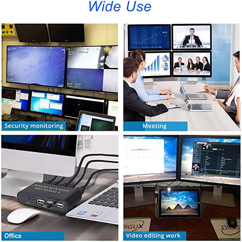 HDMI KVM-переключатель с 2 портами совместное использование шт. одним монитором 4K @ 30