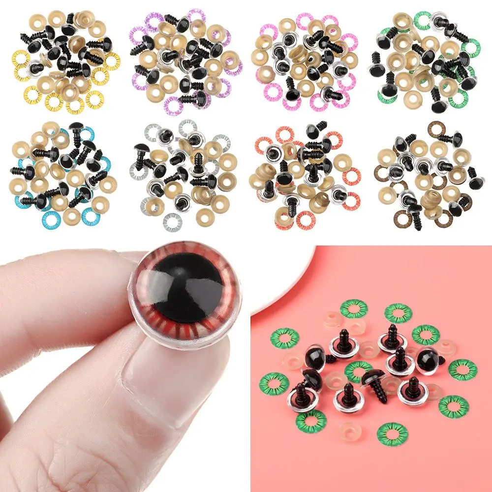 

10Pcs 8 Colors Plastic Safety Doll Eyes Crafts Stuffed Toys Puppet Crystal Eye Parts with Washer DIY Dolls Accessories