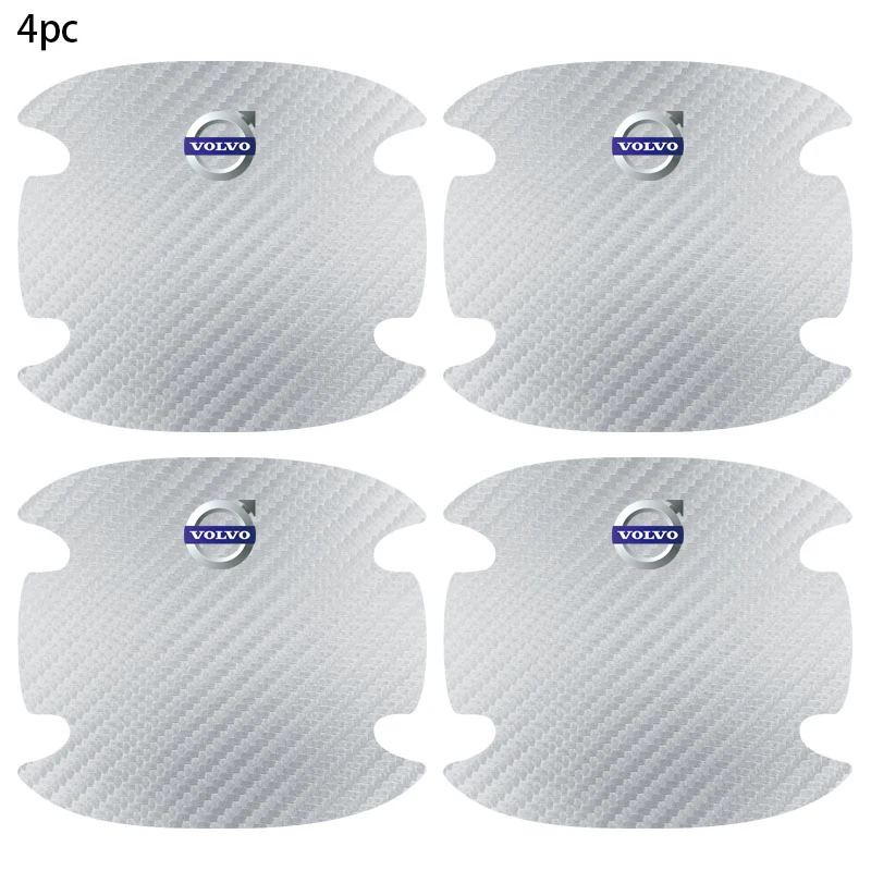 

4 шт., защитные наклейки из углеродного волокна для дверных ручек автомобиля, защита от царапин для Volvo Rdesign S80 V40 V50 V60 V70 S80L XC60 XC90 S40
