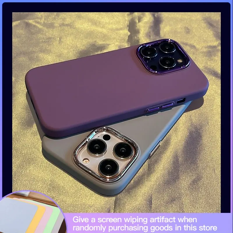 

Роскошный высококачественный темно-фиолетовый силиконовый телефон, подходит для IPhone14promax 13Promax 12Promax, полноразмерный, с защитой от падения, новый скраб