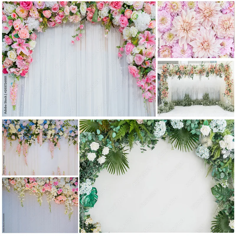 

SHUOZHIKE Art Fabric Photography Backdrops Prop Flower Wall Wood Floor Wedding Party Theme Photo Studio Background 22221 LLH-06