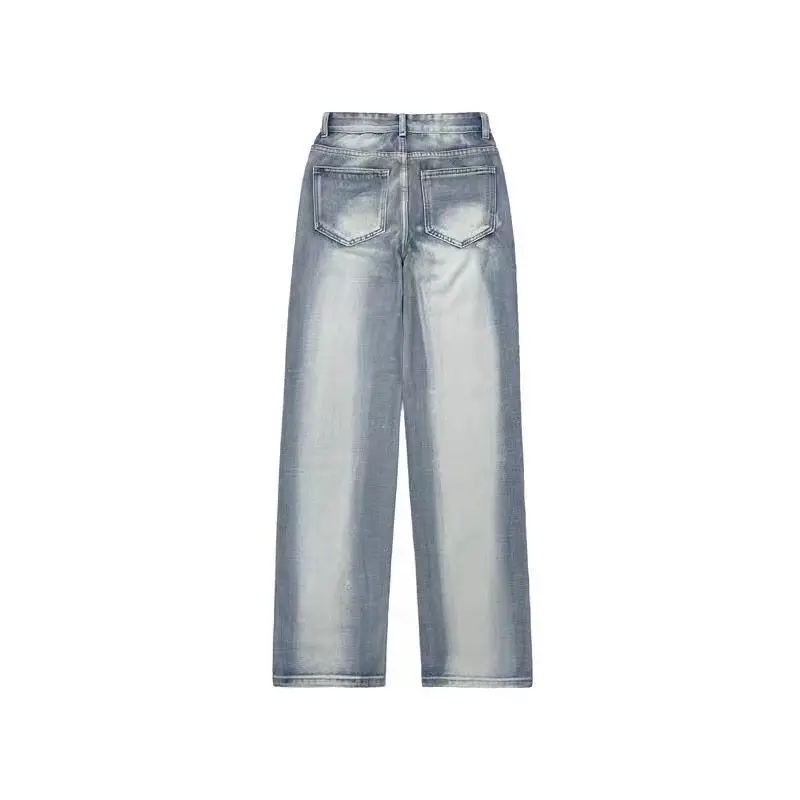 Jeans 2022 Summer New Washed Large Size Ripped Jeans Men And Women Hip-hop Personality High Street Style Straight Trousers