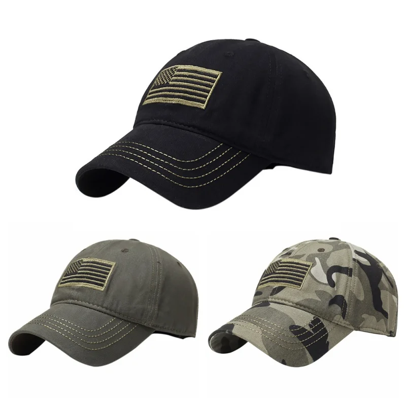 

Men Women Sunshade Hunting Cap Flag Embroidered Outdoor Sport Strapback Hats Outdoor Travel Fishing Climbing Hats