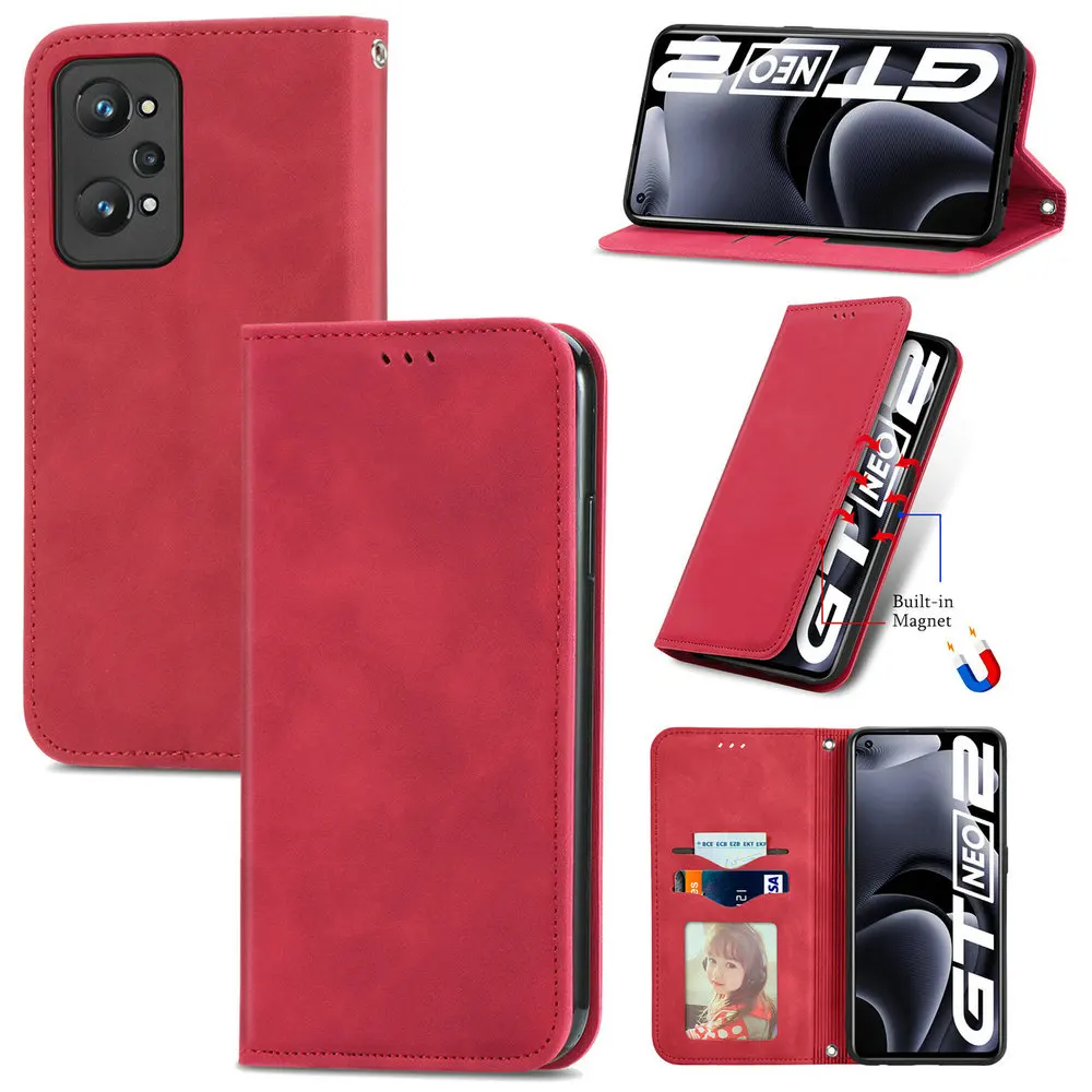Realme GT Neo 3 2T 5G Luxury Case Leather Wallet Funda Realme GT Neo2 Book Shell for OPPO Realmi GT2 Pro T 2 3T 5 Neo5 SE Master