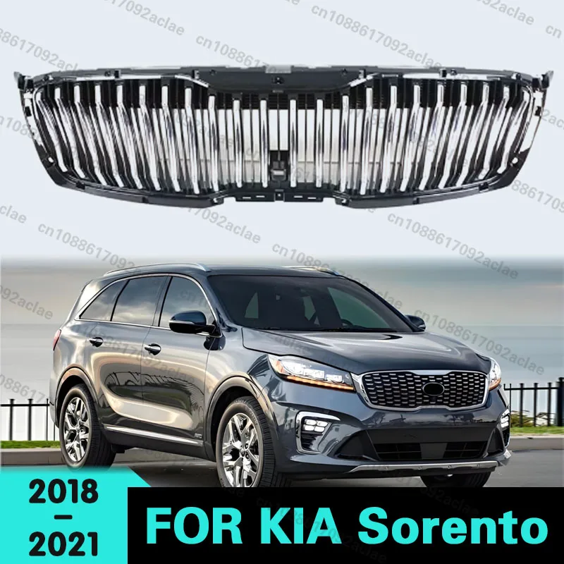 Фото Решетка радиатора для KIA Sorento 2018-2021, передняя, гоночная, из ABS-пластика, сетчатая, аксессуары для капота №2