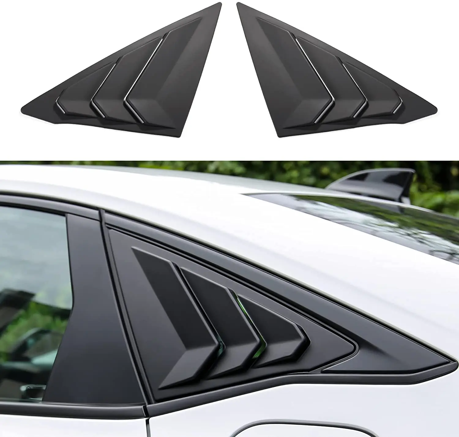 

Car Rear Side Window Louver Spoiler Panel Quarter Window Fit For Honda Civic 2022 ABS Decorative Accessories Replacement